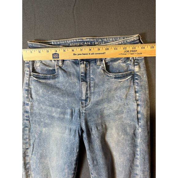 Women’s American Eagle Ne(x)t Level Stretch Light Wash Ripped Jeans Size 6 R - Picture 7 of 12